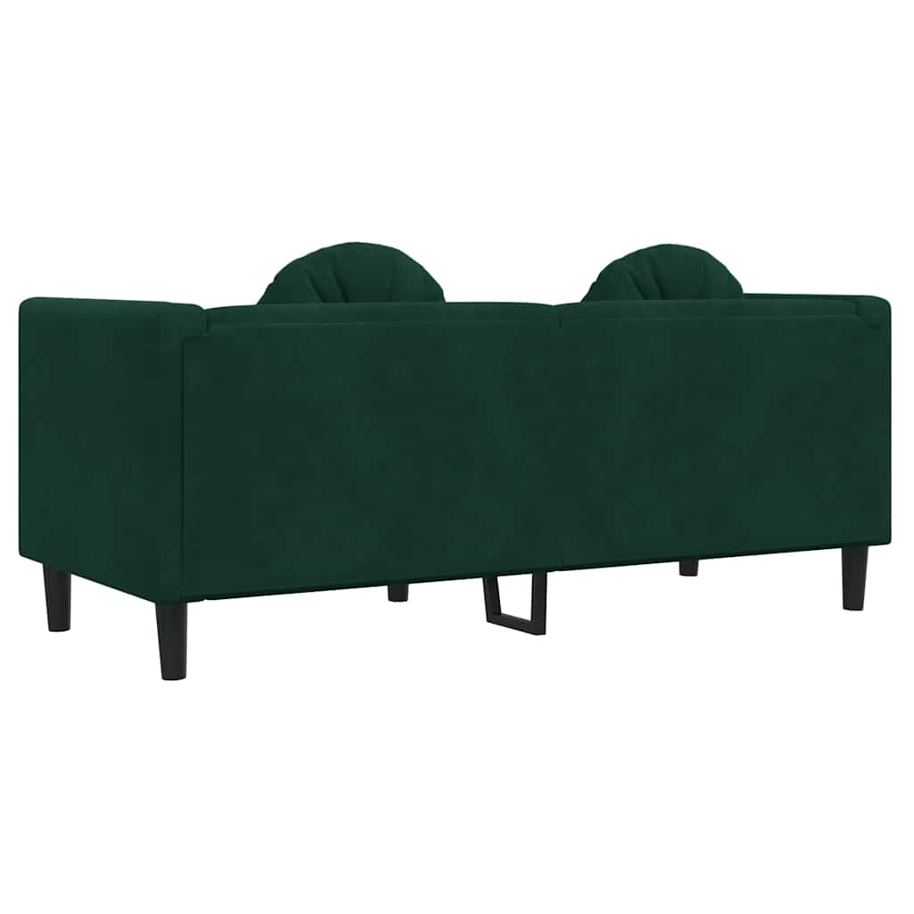 Canapé avec coussins 2 places vert foncé velours - XIOS