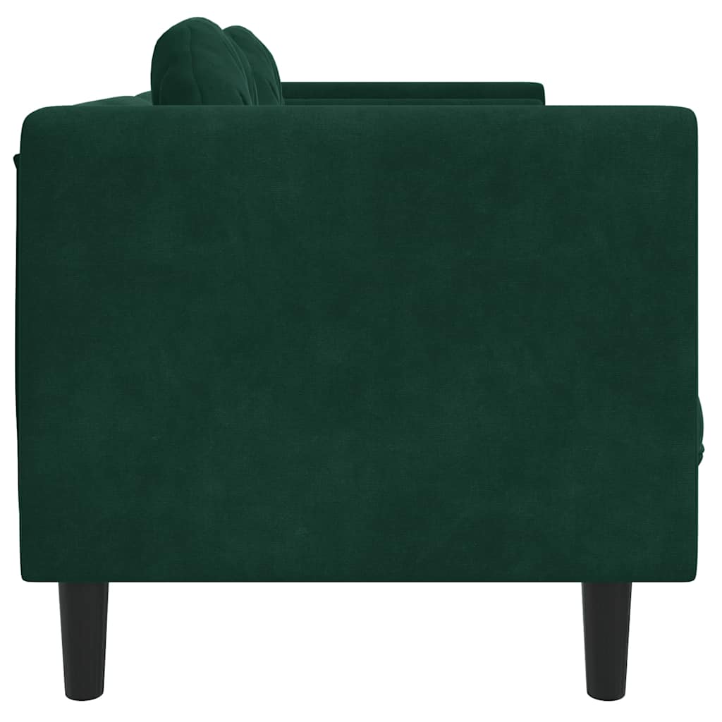 Canapé avec coussins 2 places vert foncé velours - XIOS