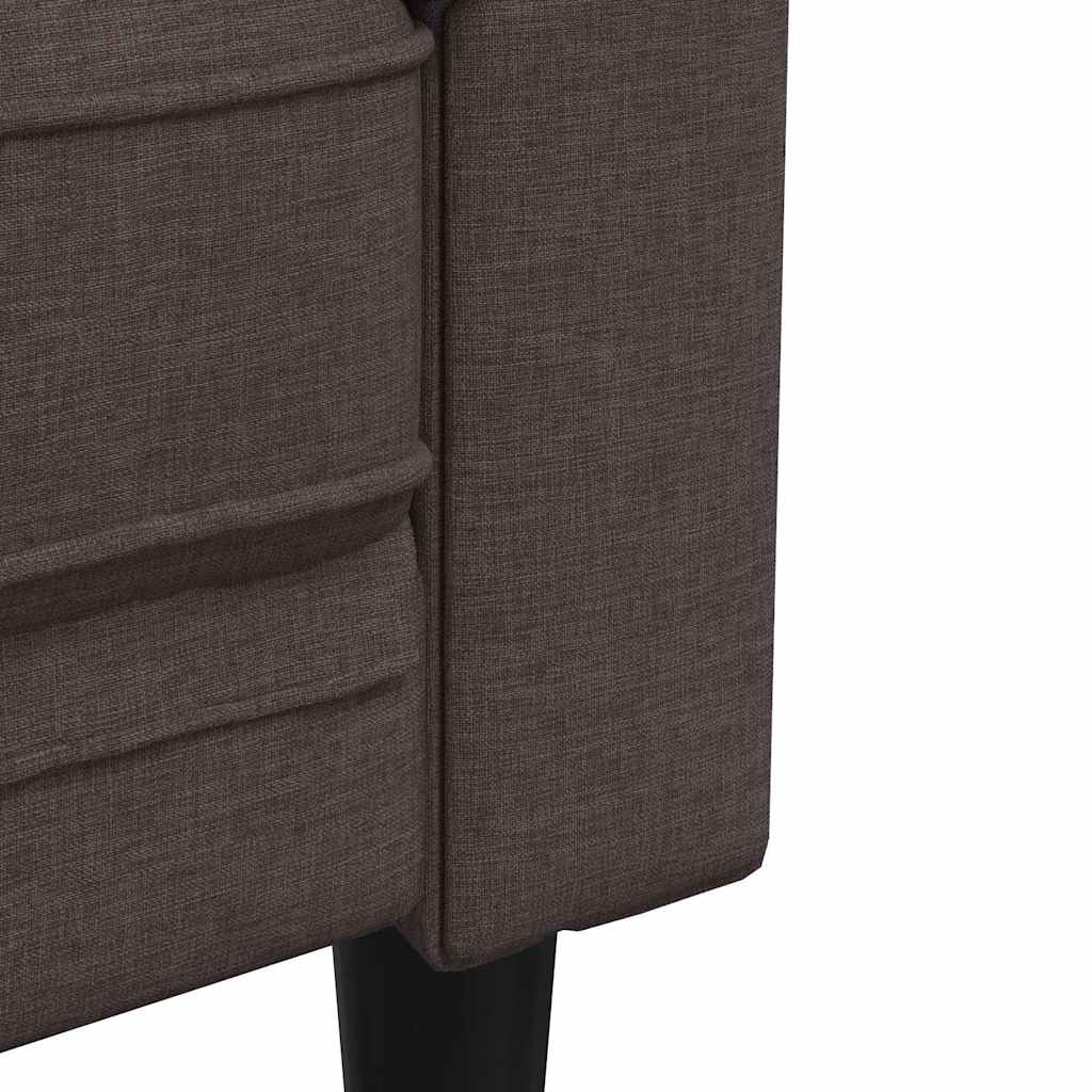 Canapé Chesterfield 3 places marron foncé tissu - XIOS