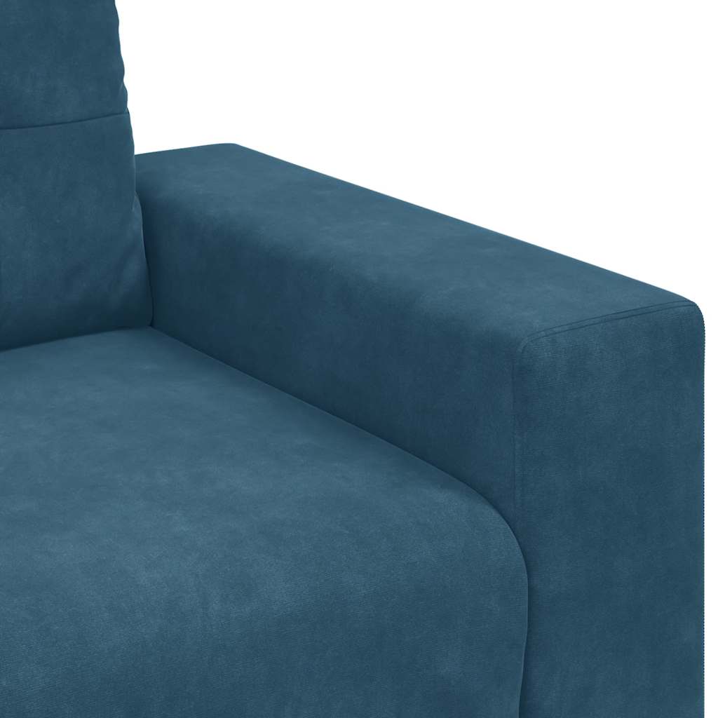 Canapé deux places bleu 180x77x82 cm velours - XIOS