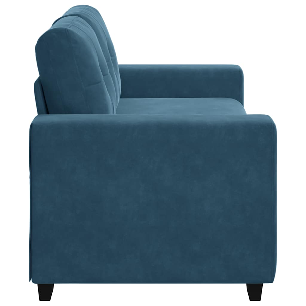 Canapé deux places bleu 180x77x82 cm velours - XIOS