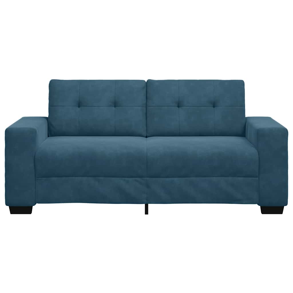 Canapé deux places bleu 180x77x82 cm velours - XIOS