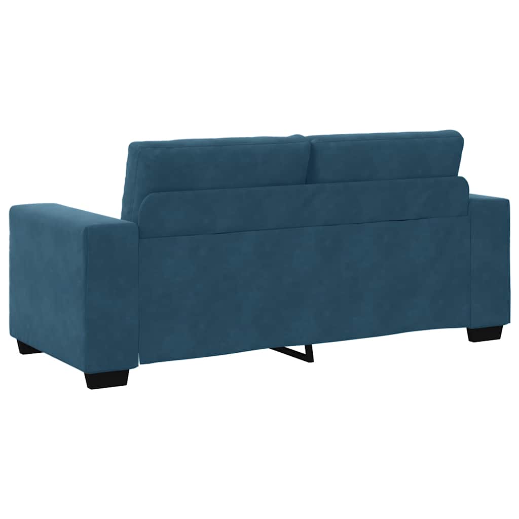 Canapé deux places bleu 180x77x82 cm velours - XIOS