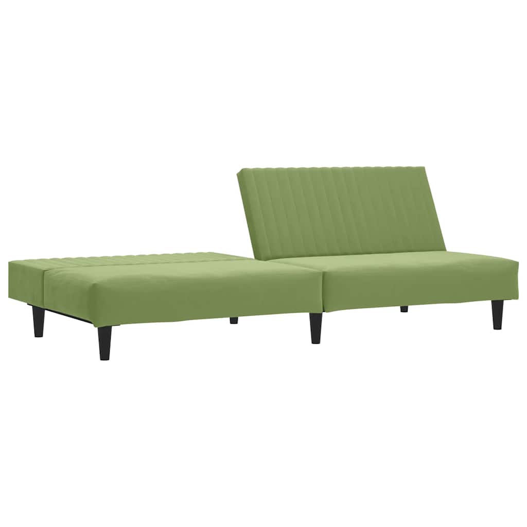Canapé-lit à 2 places vert clair velours - XIOS