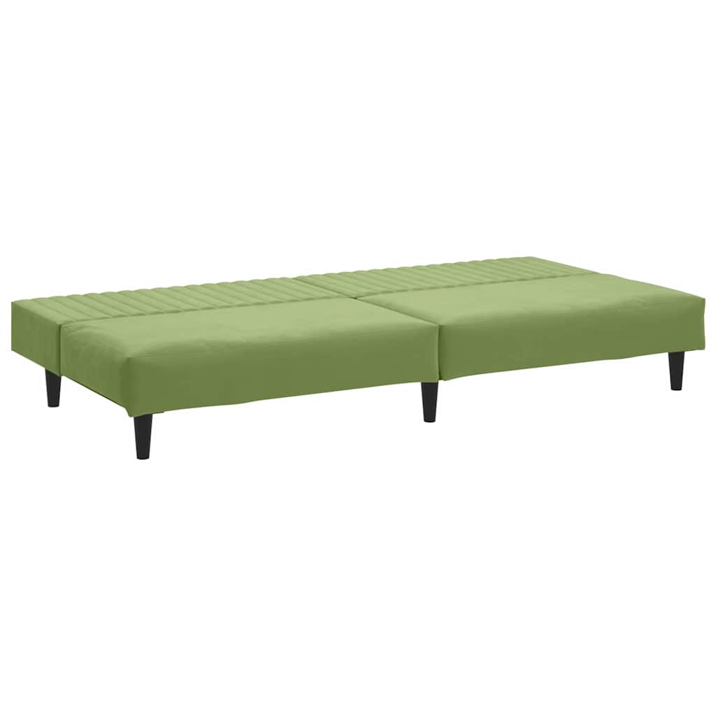 Canapé-lit à 2 places vert clair velours - XIOS