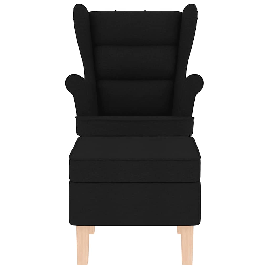 Chaise à bascule avec repose-pied Noir Tissu - XIOS