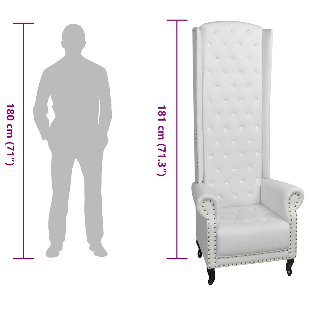 Chaise à dossier haut blanc similicuir - XIOS