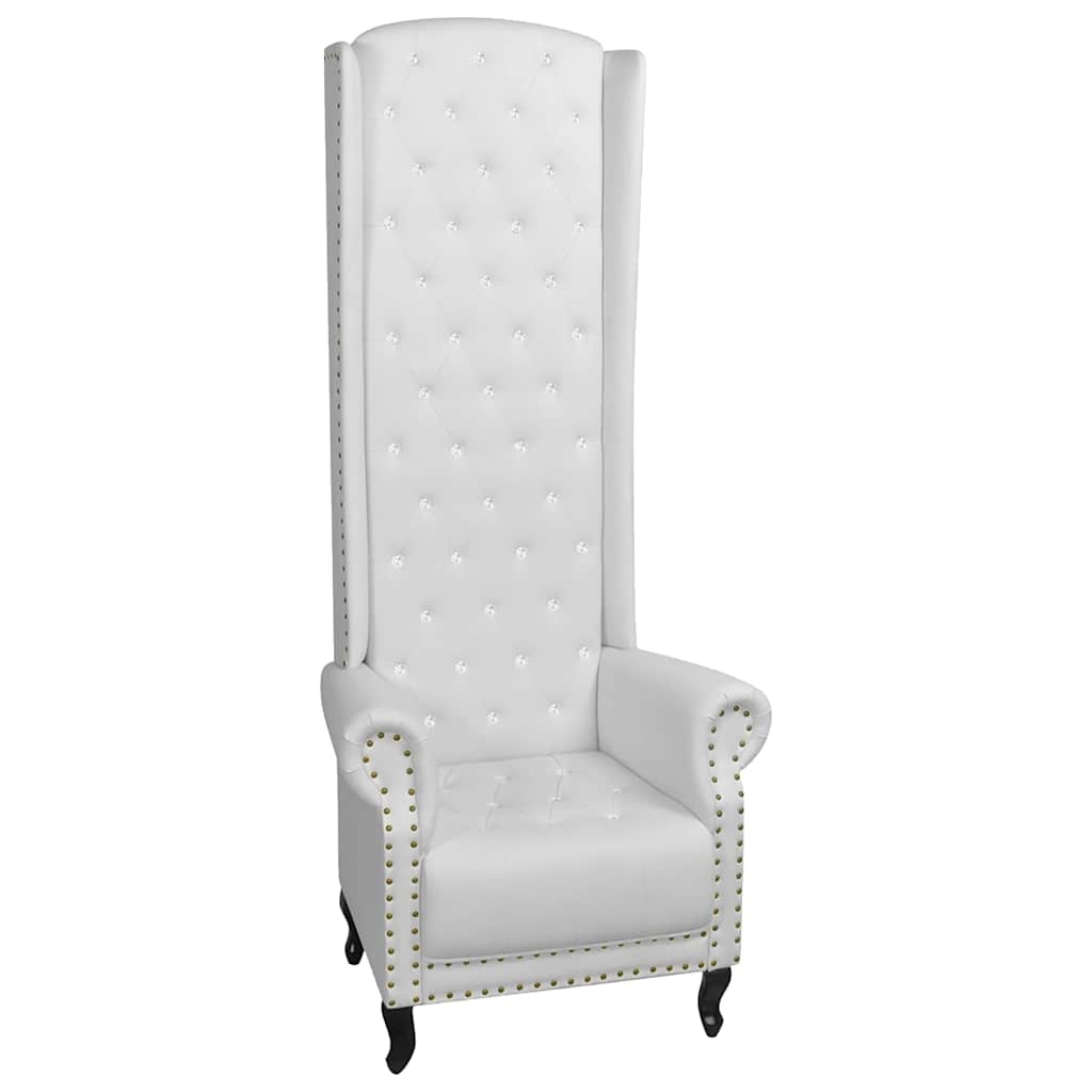 Chaise à dossier haut blanc similicuir - XIOS