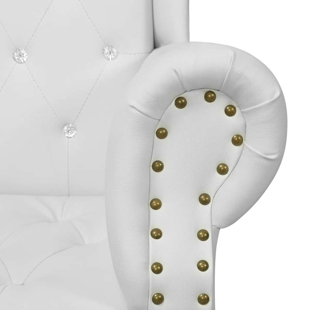 Chaise à dossier haut blanc similicuir - XIOS