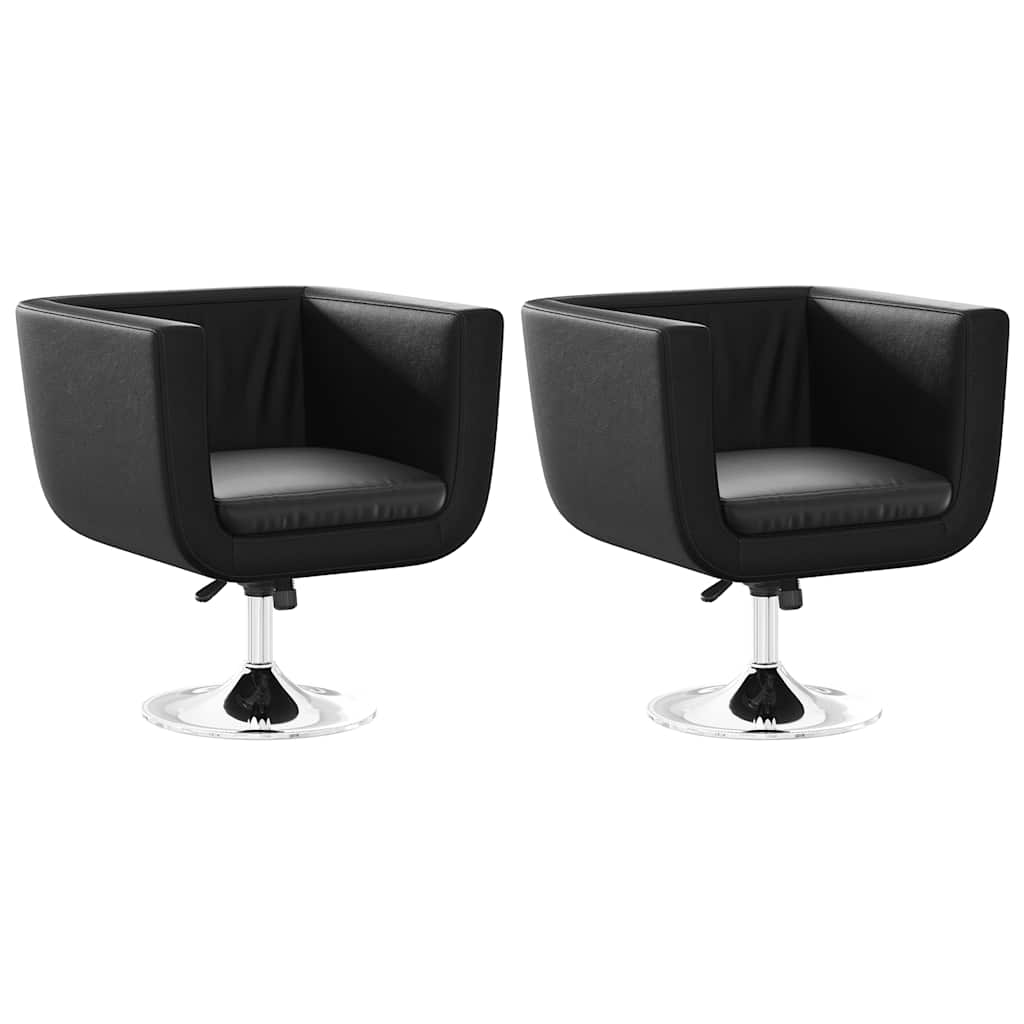 Chaise de bar lot de 2 cuir artificiel noir - XIOS