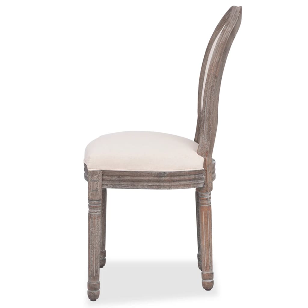 Chaises à manger lot de 4 crème tissu - XIOS