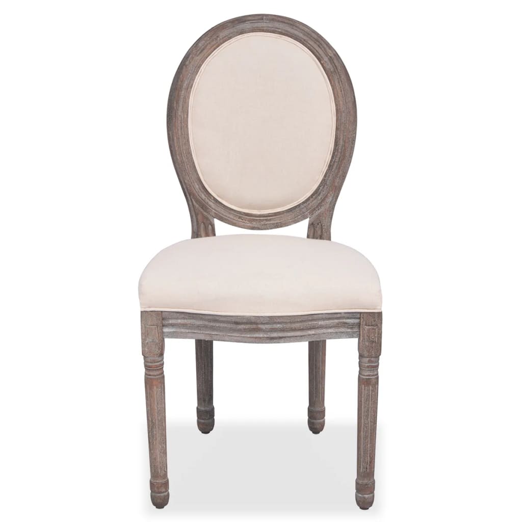 Chaises à manger lot de 4 crème tissu - XIOS
