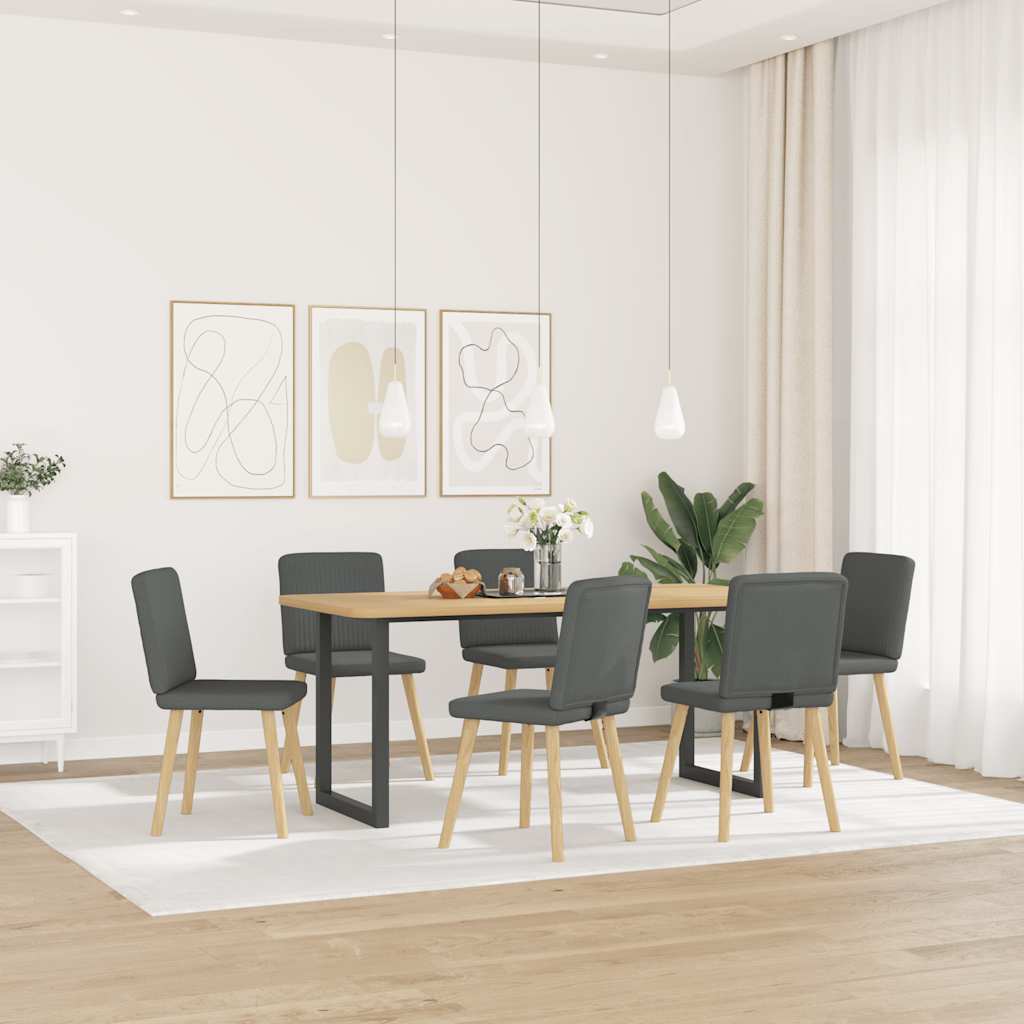 Chaises à manger lot de 6 gris foncé tissu - XIOS