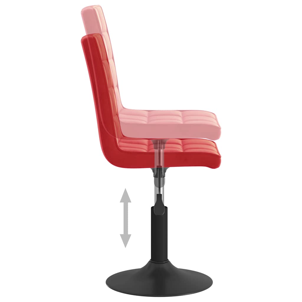 Chaises à manger pivotantes lot de 6 rouge bordeaux velours - XIOS
