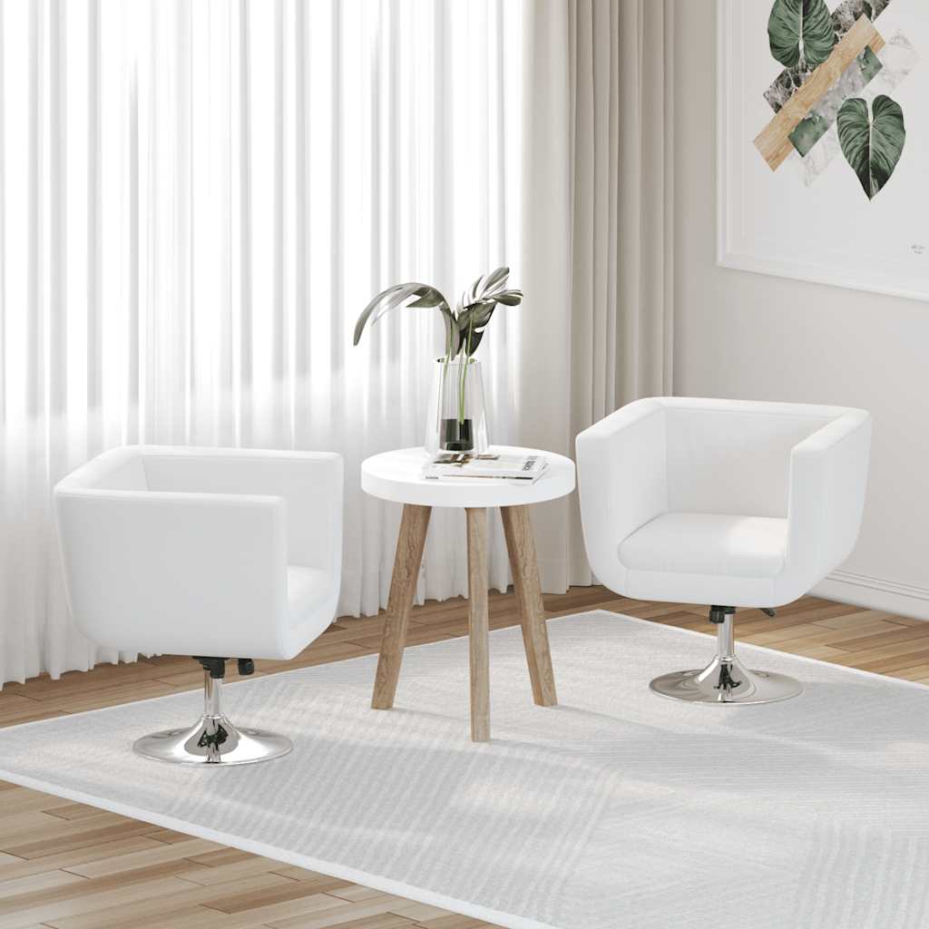 Chaises de bar lot de 2 blanc similicuir - XIOS
