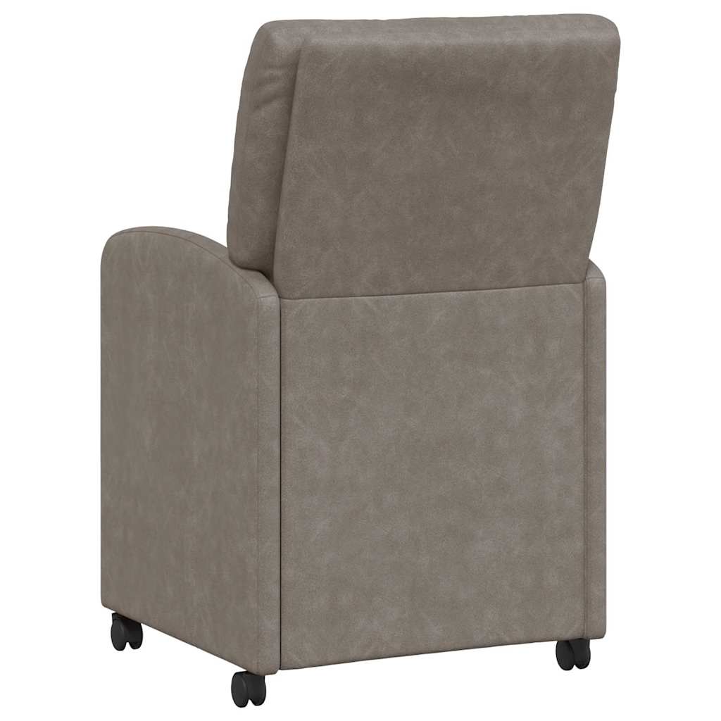Chaises de Salle à Manger avec Roues 2 pc Simili cuir Gris - XIOS