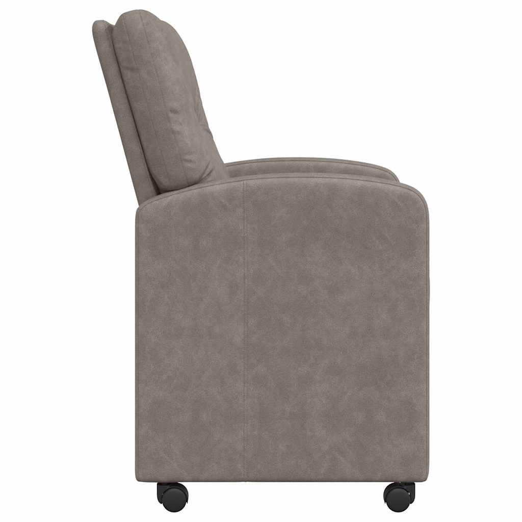 Chaises de Salle à Manger avec Roues 2 pc Simili cuir Gris - XIOS