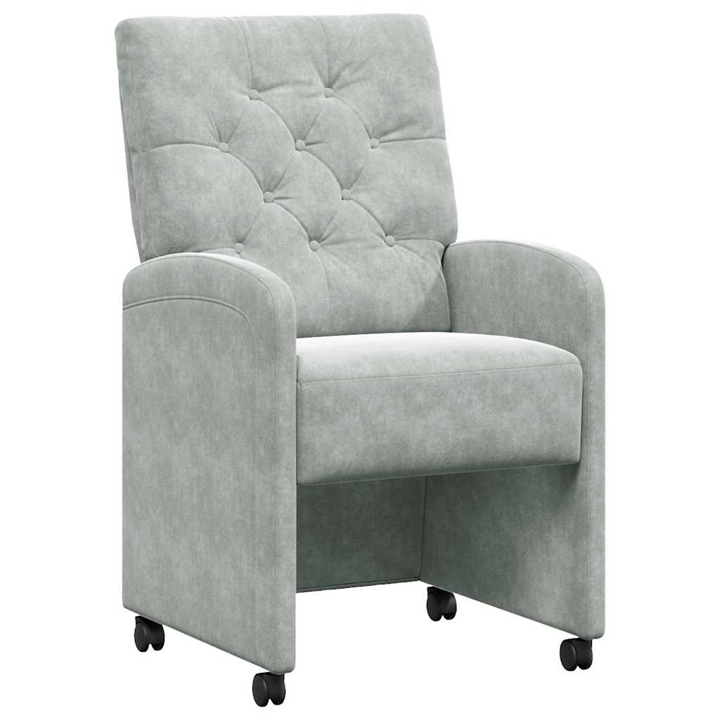 Chaises de Salle à Manger avec Roues 2 pc Velours Gris clair - XIOS