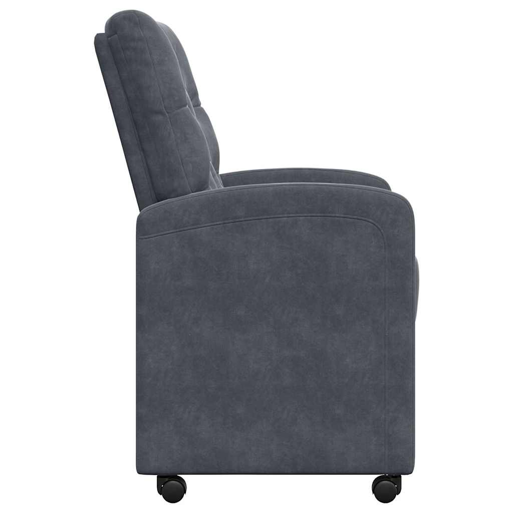 Chaises de Salle à Manger avec Roues 2 pc Velours Gris foncé - XIOS