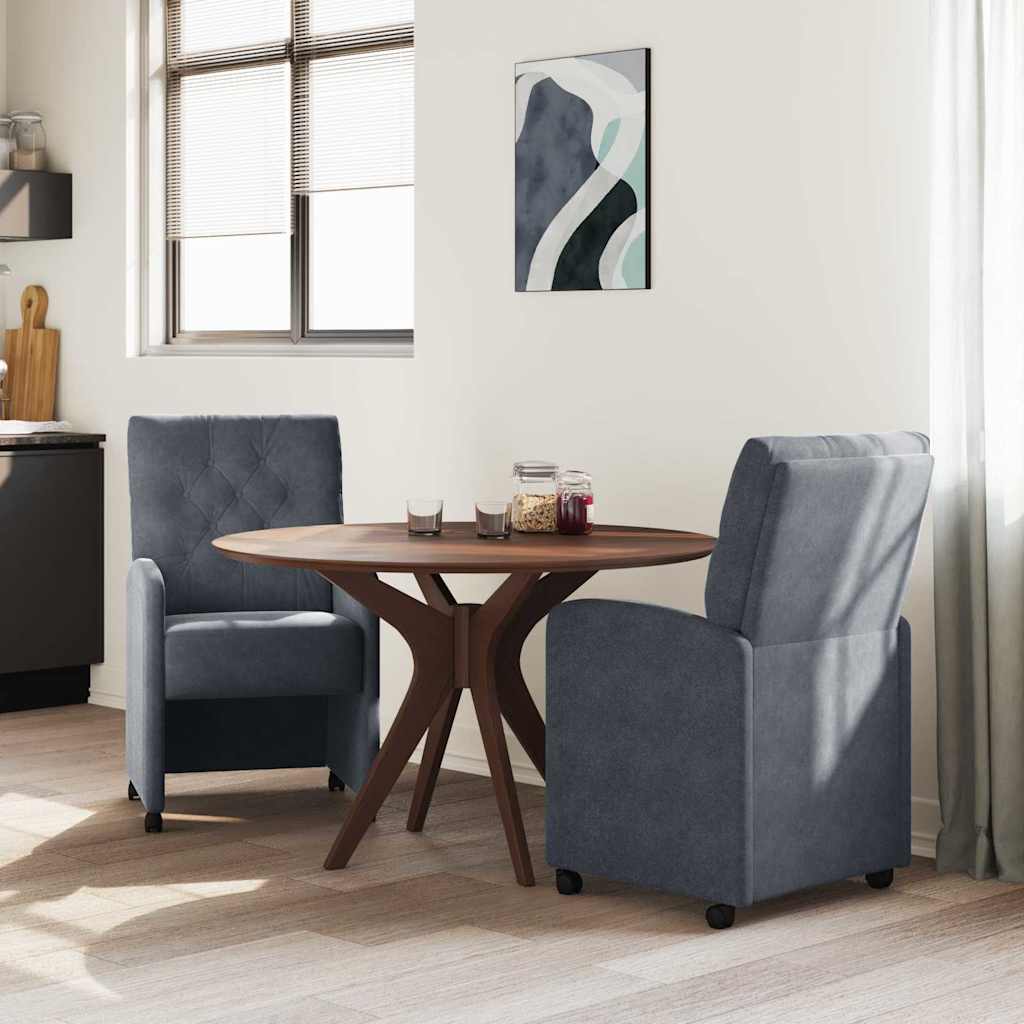 Chaises de Salle à Manger avec Roues 2 pc Velours Gris foncé - XIOS