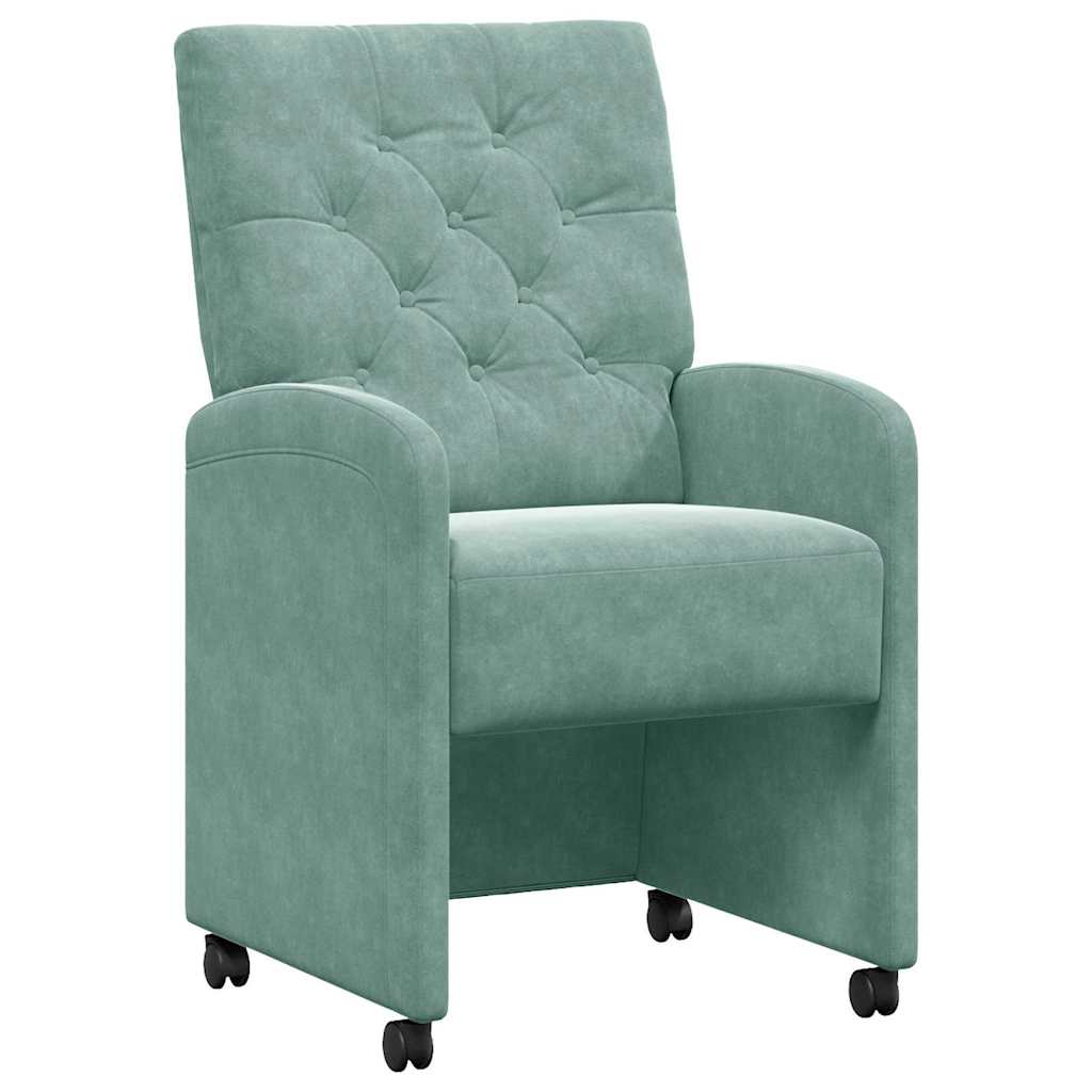 Chaises de Salle à Manger avec Roues 2 pc Velours Vert marin - XIOS