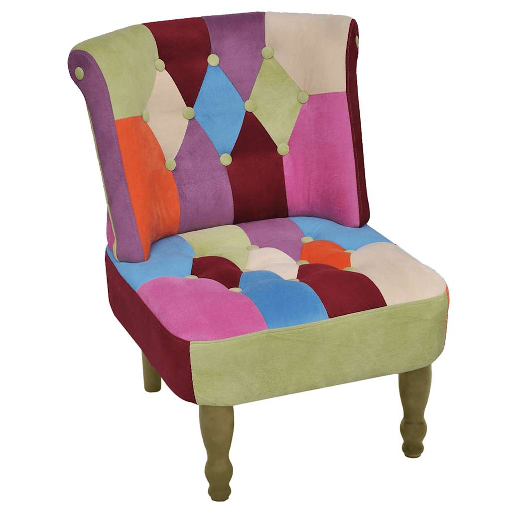 Chaises en style français lot de 2 avec design patchwork tissu - XIOS