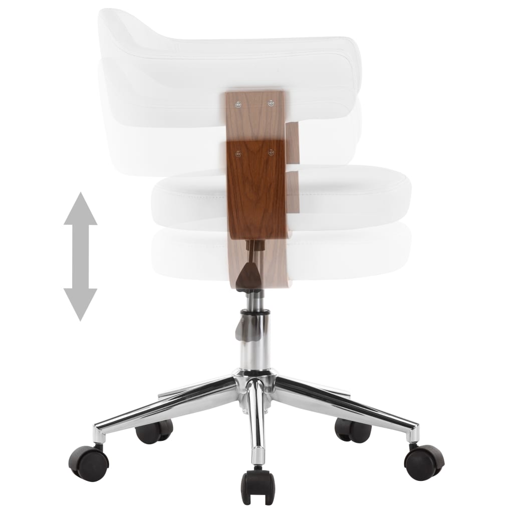 Chaises pivotantes à manger lot de 2 bois courbé et similicuir - XIOS