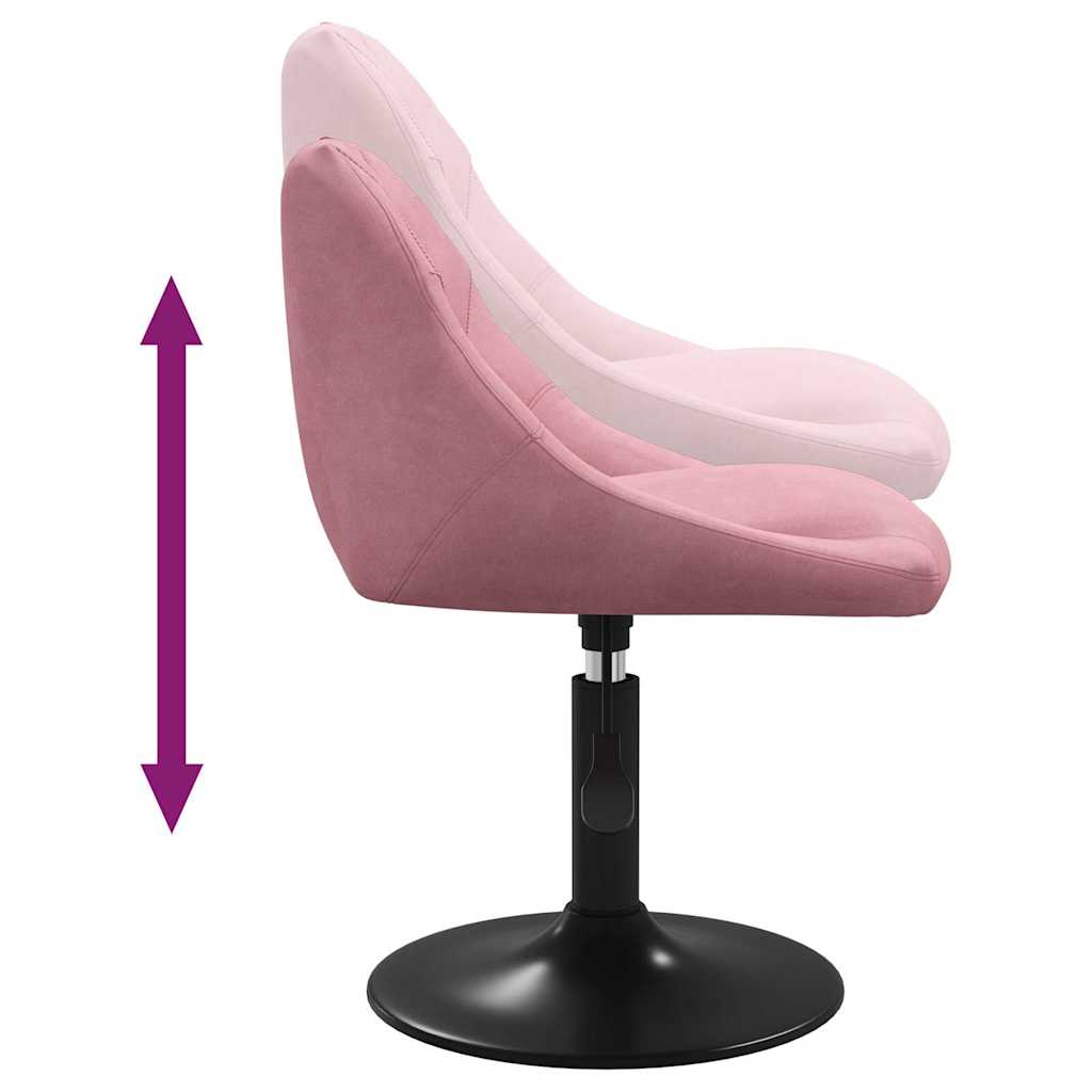 Chaises pivotantes à manger lot de 4 rose velours - XIOS