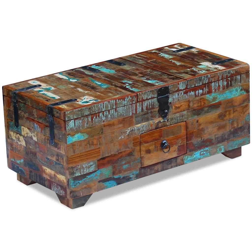 Coffre table basse Bois de récupération massif 80x40x35 cm - XIOS
