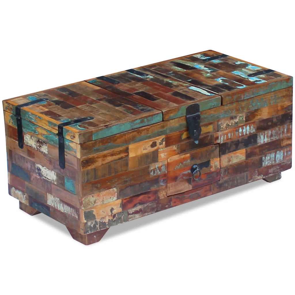 Coffre table basse Bois de récupération massif 80x40x35 cm - XIOS