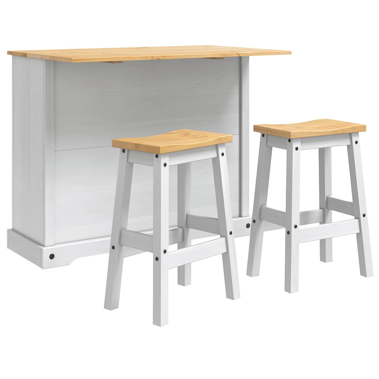 Ensemble Cuisine Îlot 3 pc CORONA Blanc et Cire de Miel - XIOS