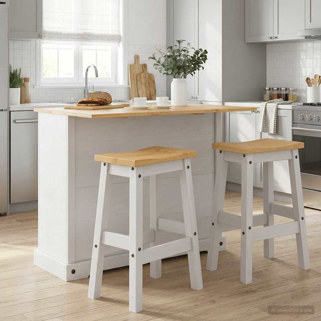 Ensemble Cuisine Îlot 3 pc CORONA Blanc et Cire de Miel - XIOS