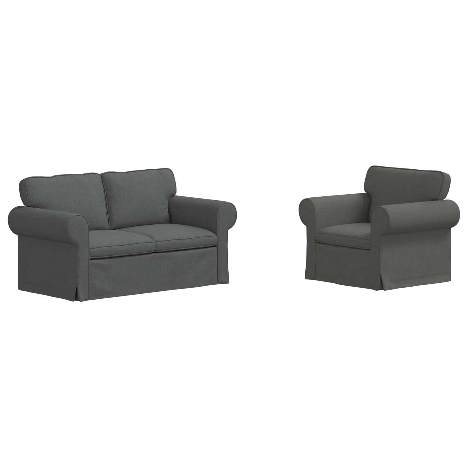 Ensemble de Canapés 2 pc Gris foncé tissu - XIOS