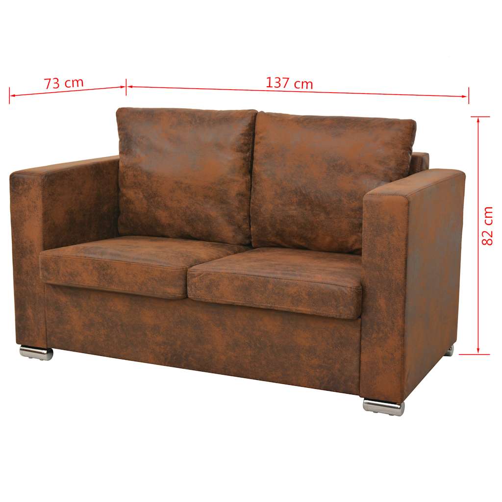 Ensemble de canapés 2 pcs cuir daim synthétique - XIOS