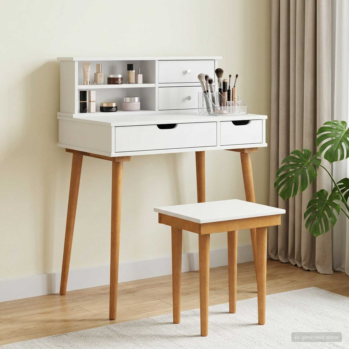 Ensemble de Coiffeuse FAUSKE 3 pc Blanc 76 x 50 x 103,5 cm - XIOS