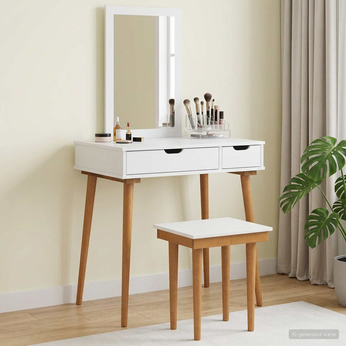 Ensemble de Coiffeuse FAUSKE 3 pc Blanc 76 x 50 x 143 cm - XIOS