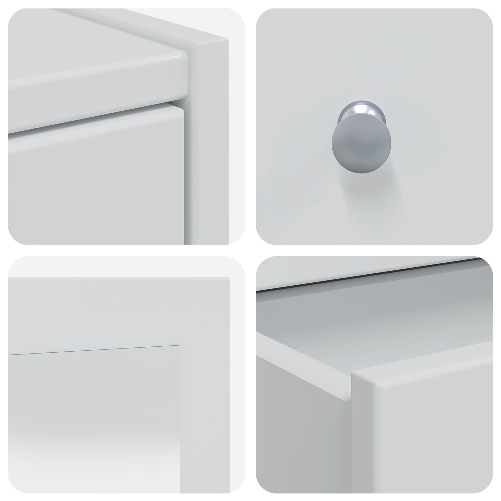 Ensemble de Coiffeuse FAUSKE 3 pc Blanc 76 x 50 x 143 cm - XIOS
