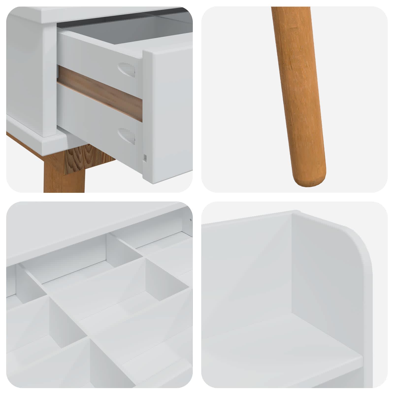 Ensemble de Coiffeuse FAUSKE 5 pc Blanc 100 x 50 x 143 cm - XIOS