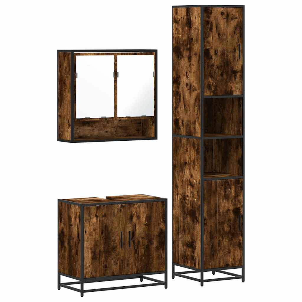 Ensemble de meubles de salle de bain 3 pcs Chêne fumé - XIOS