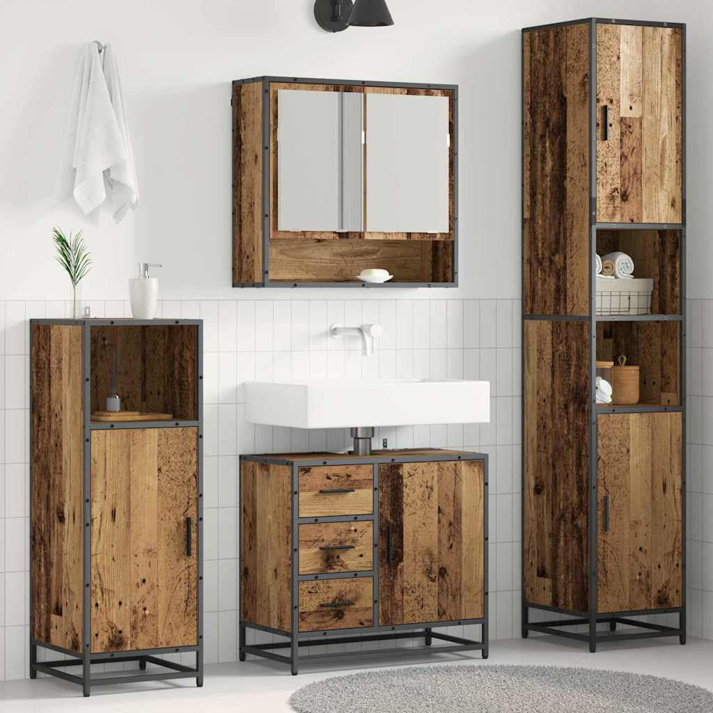 Ensemble de mobilier de salle de bain 3 pc Bois Ancien - XIOS