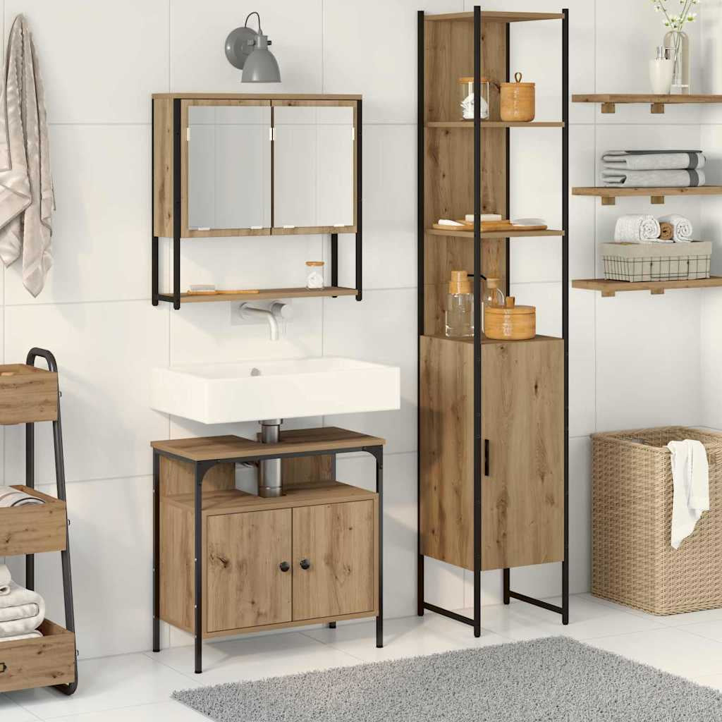 Ensemble de mobilier de salle de bain 3 pc Chêne artisanal - XIOS