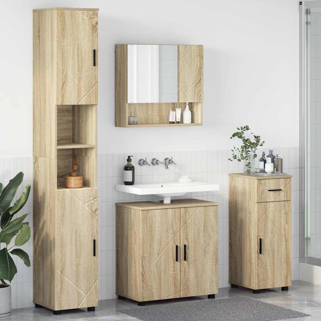 Ensemble de mobilier de salle de bain 4 pc Chêne Sonoma - XIOS