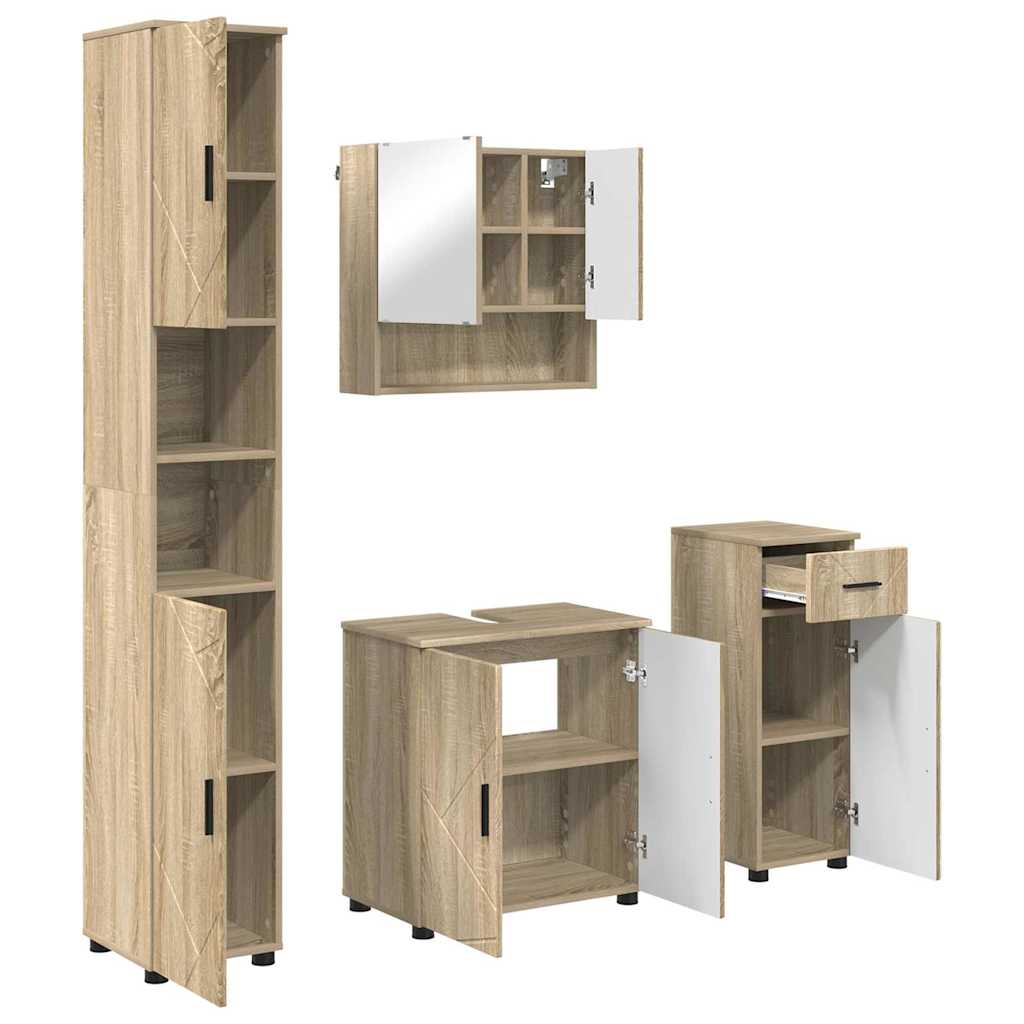Ensemble de mobilier de salle de bain 4 pc Chêne Sonoma - XIOS