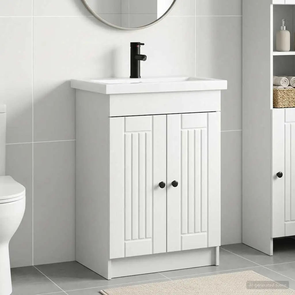 Ensemble de mobilier de salle de bain Blanc 56 x 37,5 x 81 cm - XIOS