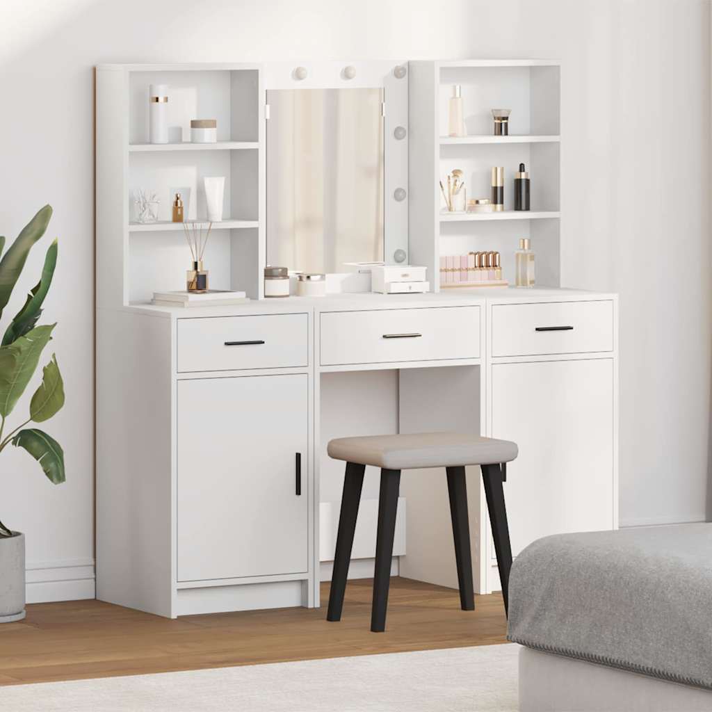 Ensemble de table de maquillage avec LED 3 pc Blanc - XIOS