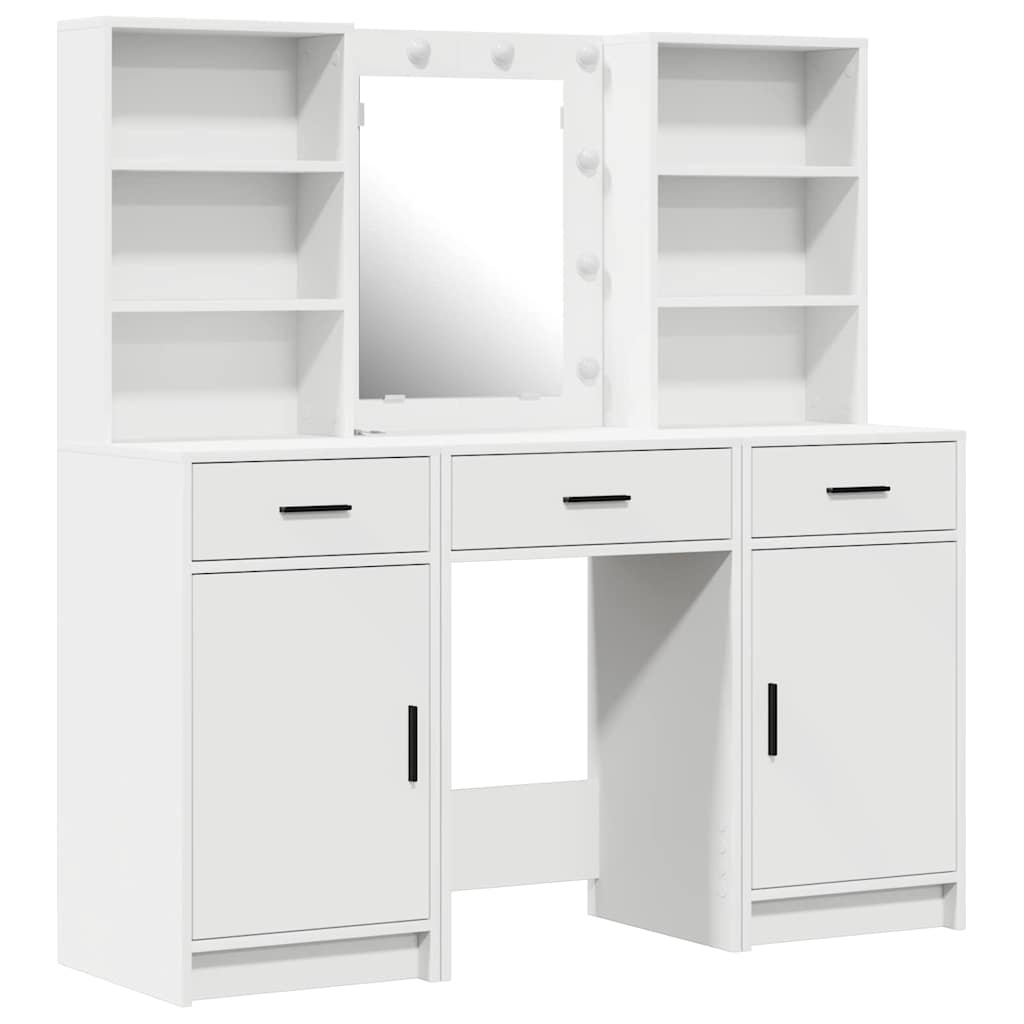 Ensemble de table de maquillage avec LED 3 pc Blanc - XIOS