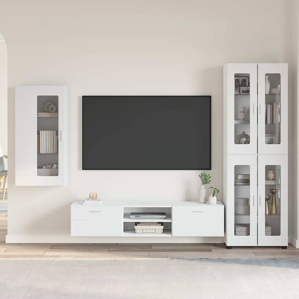Ensemble meuble TV FLORIN 3 pc Blanc Bois d'ingénierie - XIOS