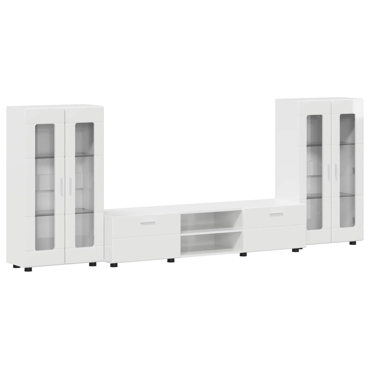 Ensemble meuble TV FLORIN 3 pc Blanc brillant Bois d'ingénierie - XIOS