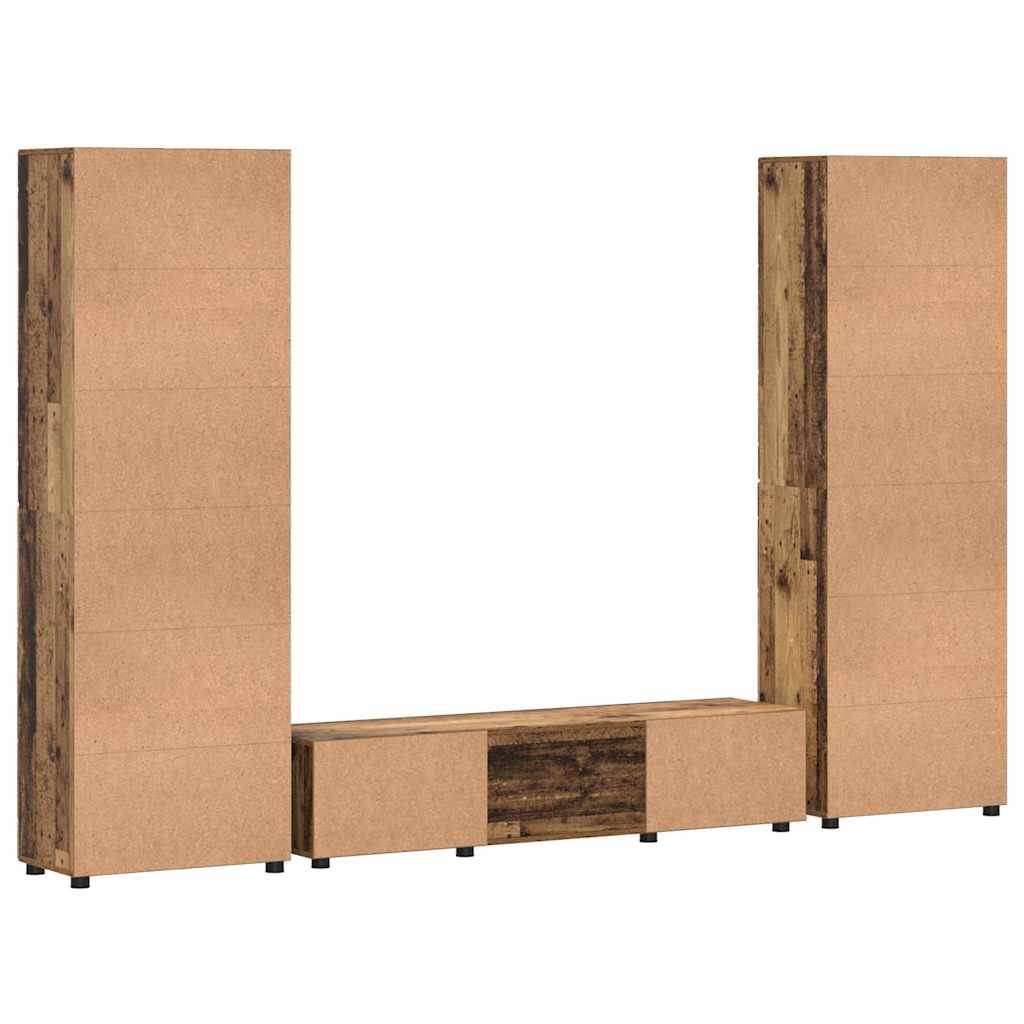Ensemble meuble TV FLORIN 3 pc Bois ancien Bois d'ingénierie - XIOS