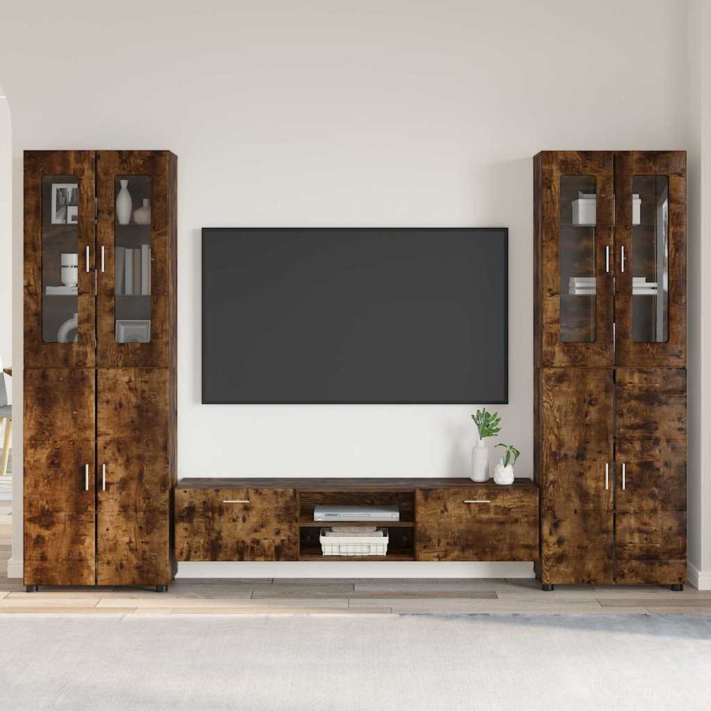 Ensemble meuble TV FLORIN 3 pc Chêne fumé Bois d'ingénierie - XIOS